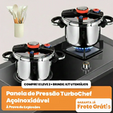 [LEVE 2 PAGUE 1] Kit com 2 Panelas de Pressão em Inox + Utensílios